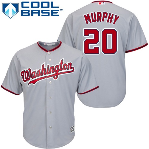 Nationals #20 Daniel Murphy Grey Cool Base Stitched Youth MLB Jersey